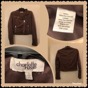 Charlotte Russe cropped faux-suede jacket